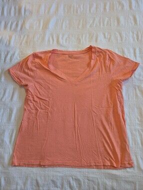 Madewell women's XL light orange short sleeve shirt VGUC